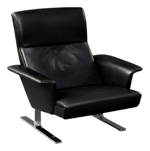 Mid-Century Modern Danish Black Leather Lounge Chair by Georg Thams for A/S Vejen Polstermöbelfabrik, 1960s