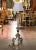 Mid-19th Century Italian Carved Polychrome Wood Floor Lamp With Scroll Base For Sale - Image 10 of 10