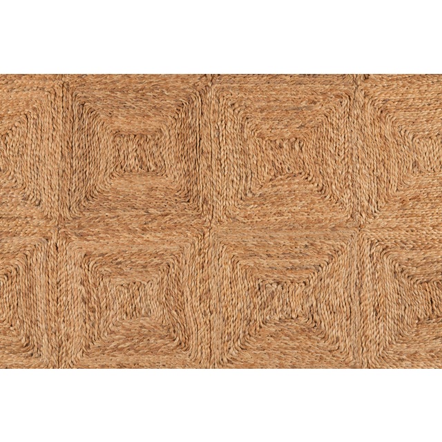 Transitional Part & Parcel Goods Jute Block Rug, 12'x15', Natural For Sale - Image 3 of 4