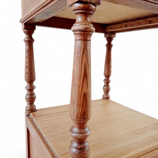 Metal Louis XVI French Nightstand with White Marble Top, 1940s For Sale - Image 7 of 11