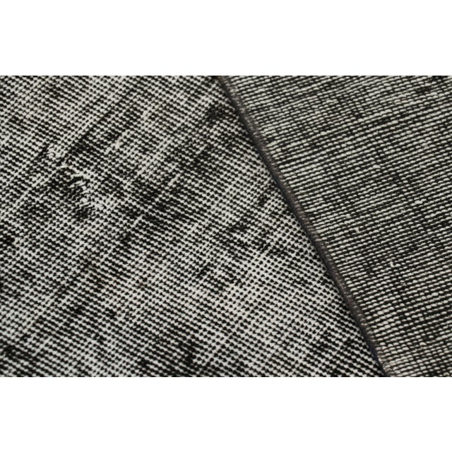 Black Vintage Turkish Rug in Black & White Distressed Pattern, From Rug & Kilim For Sale - Image 8 of 8