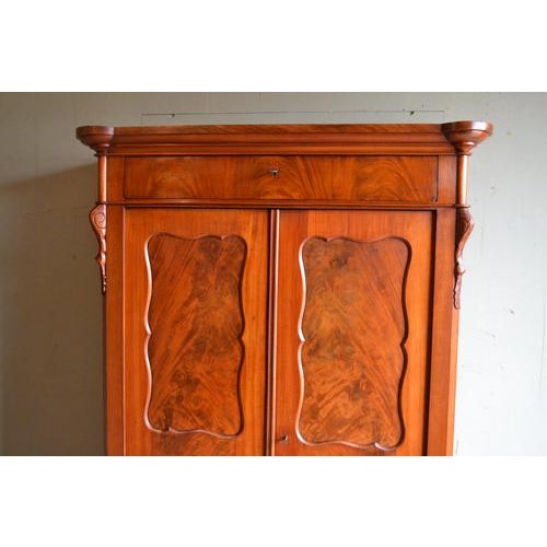 Antique Biedermeier Mahogany Girls Cupboard For Sale - Image 3 of 10