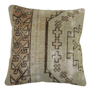 Shabby Chic Vintage Oushak Rug Pillow For Sale