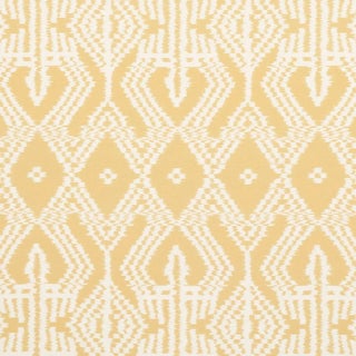 Schumacher Asaka Ikat Fabric In Buttercup For Sale
