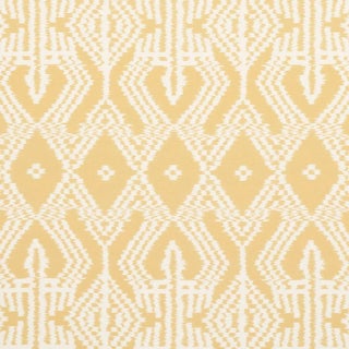 Schumacher Asaka Ikat Fabric In Buttercup For Sale