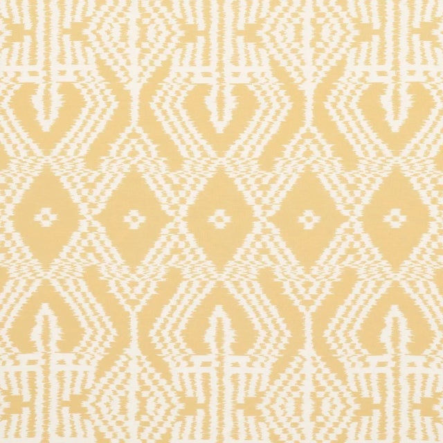 Schumacher Asaka Ikat Fabric In Buttercup For Sale