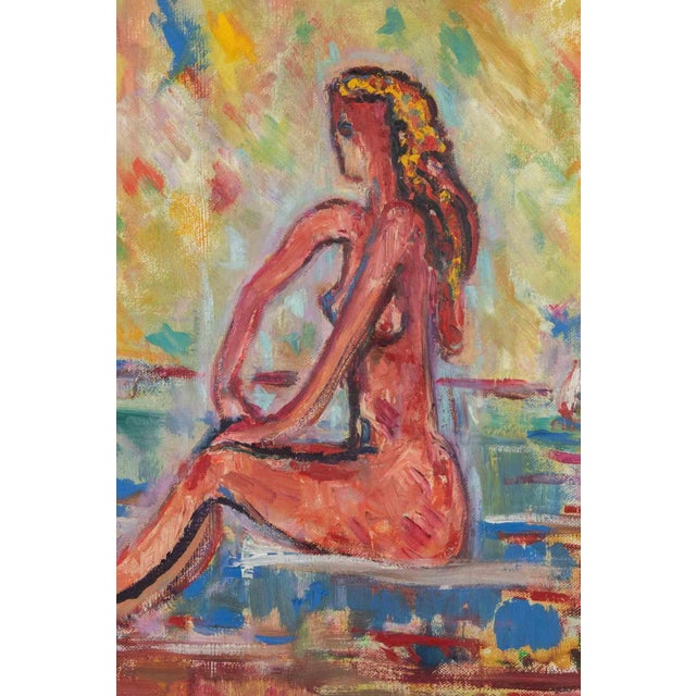 Oil and tempera on paper realized by Sirio Pellegrini in 1960s. Hand signed lower left. Includes a wooden frame realized...