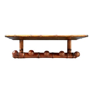 Vintage Boho Turned Wood Coat Rack For Sale