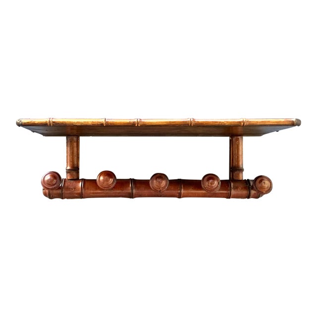 Vintage Boho Turned Wood Coat Rack For Sale
