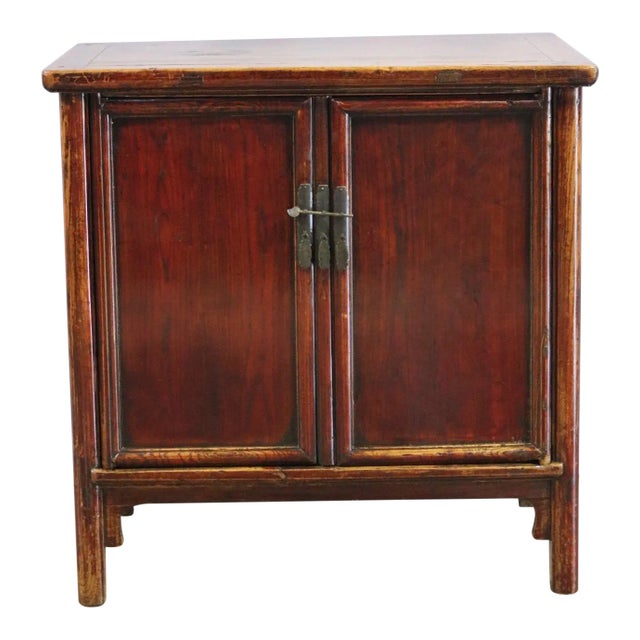 Late 19th Century Elm Wood Lacquered Cabinet For Sale