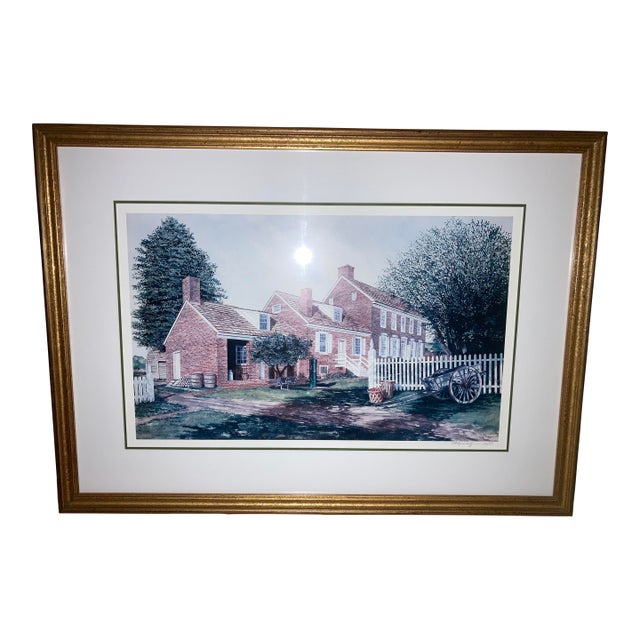 C. Phillip Wikoff Custom Framed Signed and Numbered Print of Dickinson Mansion For Sale