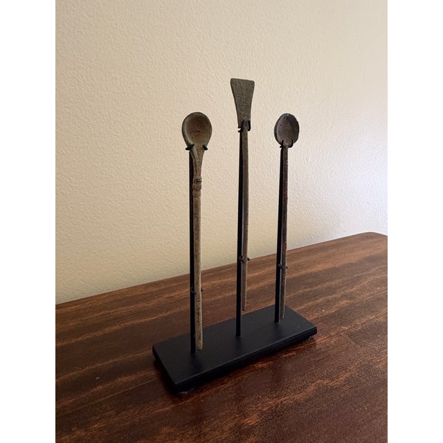 Tribal Collection of Three Ancient Roman Bronze Medical Instruments on Custom Museum Mounts For Sale - Image 3 of 9