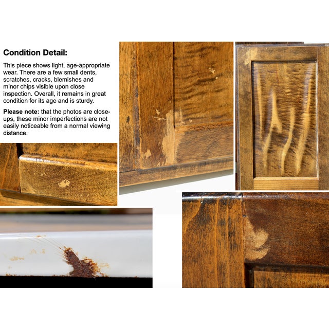 Antique Early 1900s Hoosier Cabinet Dutch Kitchenet Solid Wood Enamel Pull-Out Work Surface Coppes Brothers & Zook Original Hardware For Sale - Image 15 of 15