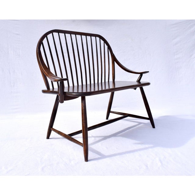 1970s Vintage Hale of Vermont Windsor Spindle Back Prosper's Bench or Settee For Sale - Image 5 of 10