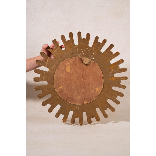 19th Century 19th Century Hand Carved French Giltwood Starburst Mirror For Sale - Image 5 of 5