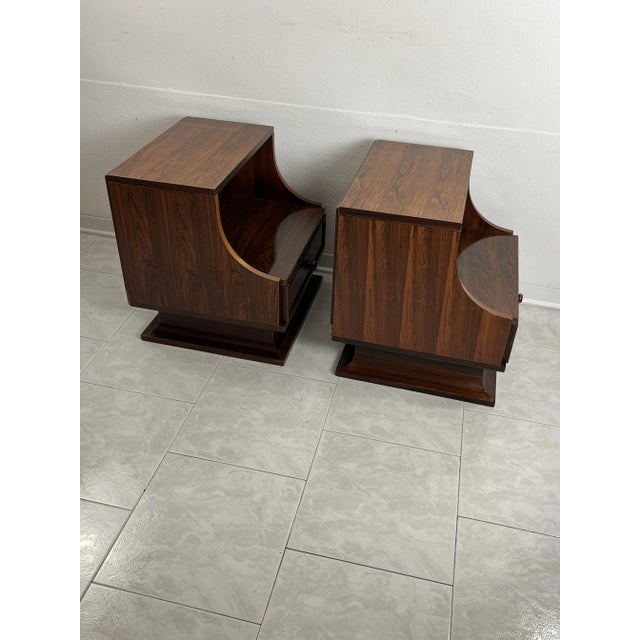 Wood Vintage Italian Bedside Tables, 1970s, Set of 2 For Sale - Image 7 of 13