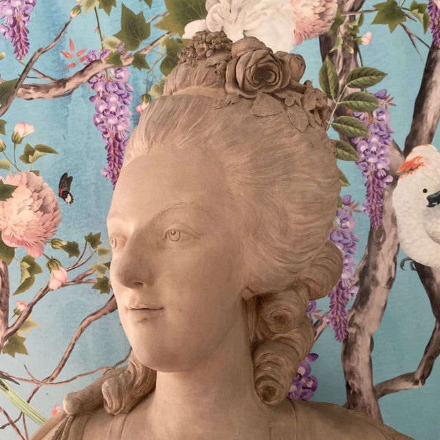 Listing is for an antique bust that depicts Marie Antoinette, the Queen of France. The earthenware bust is modeled after...