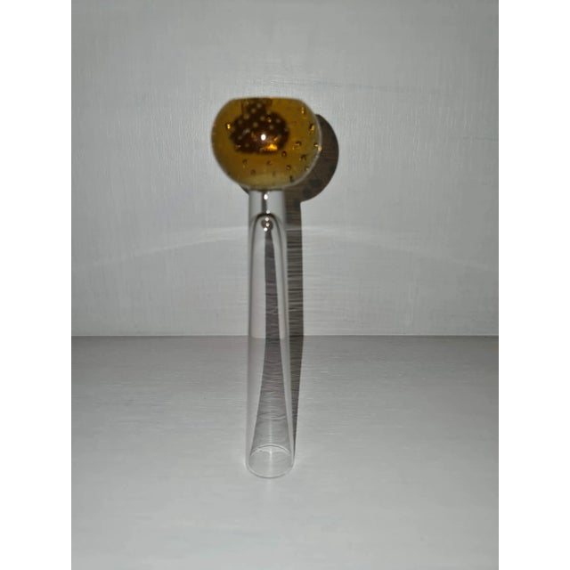 Mid-Century Yellow Glass Bubble Vase For Sale - Image 4 of 7