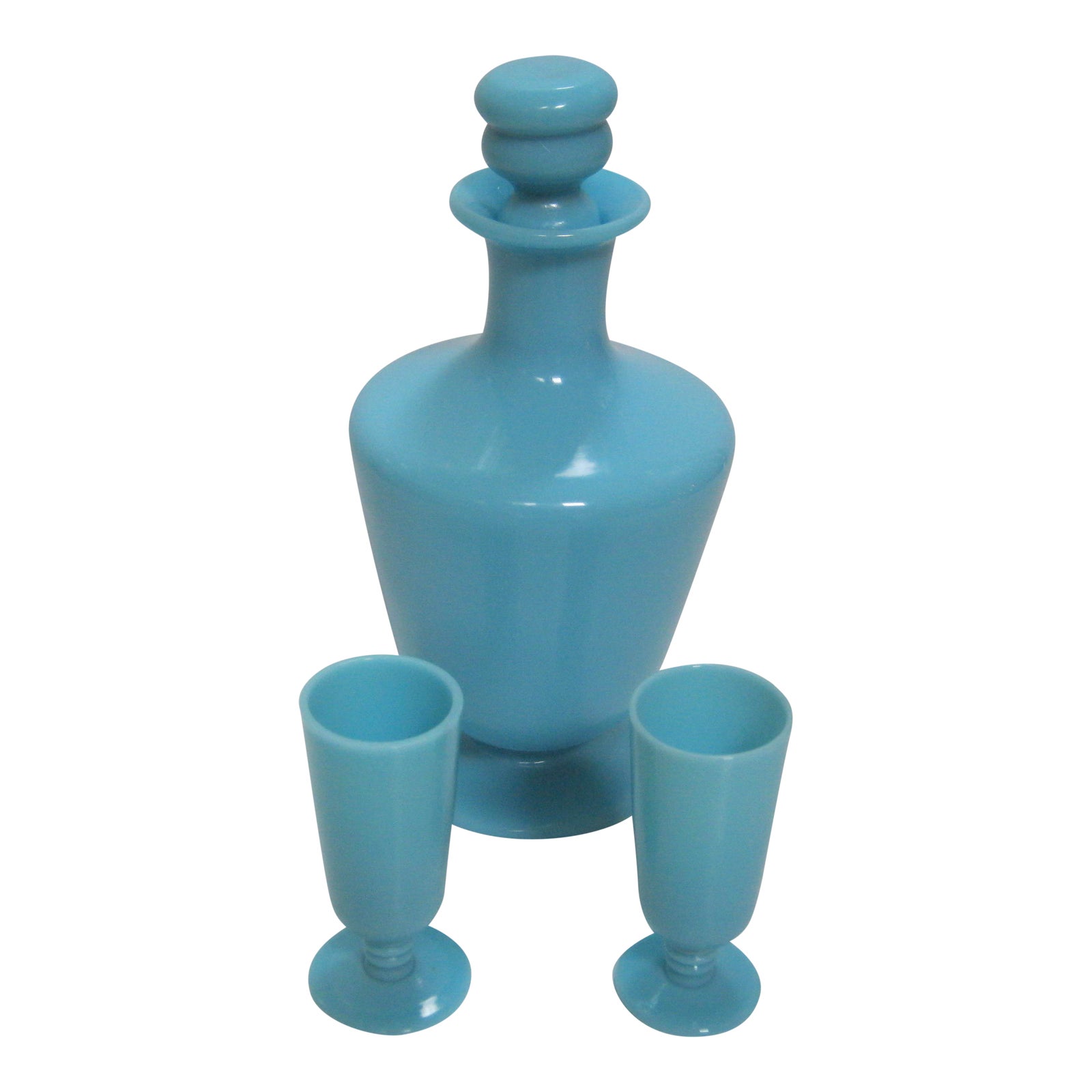 French Opaline Cordial Decanter & Glasses Set of 3 Chairish