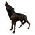 Life-Size Bronze Howling Wolf Sculpture, 35” H For Sale