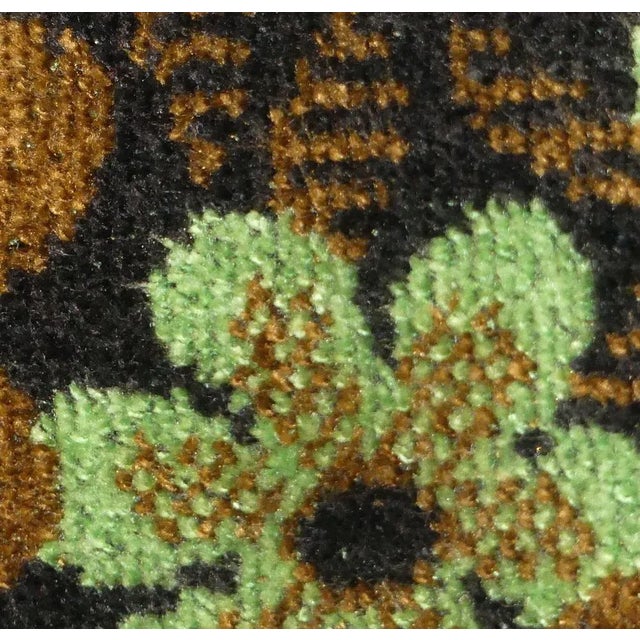 Brown Table Lamp with Luminous Floral Shade in Green Brown, 1070s For Sale - Image 8 of 9