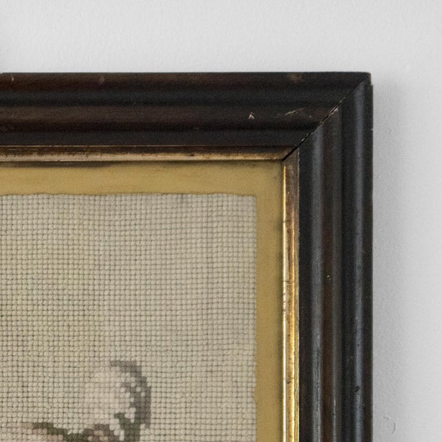 Folk Art Antique Victorian Folk Art Needlepoint Embroidery of a Spaniel, 19Th Century For Sale - Image 3 of 6
