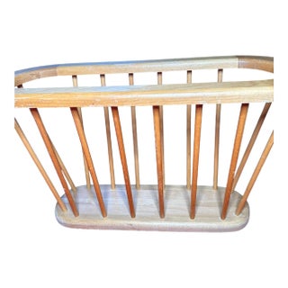 Vintage Arthur Umanoff Style Wooden Magazine Rack For Sale