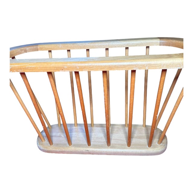 Vintage Arthur Umanoff Style Wooden Magazine Rack For Sale