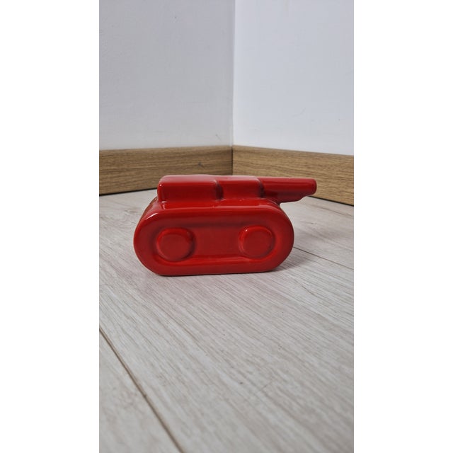 Tank Ornament Sculpture in Hand-Painted Ceramic Mold Risico from Artigianato Italiano For Sale - Image 9 of 18