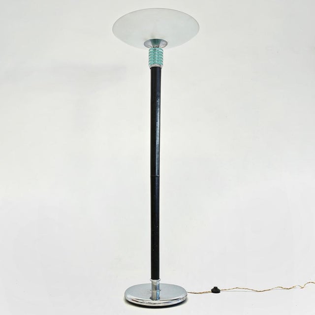 French Art Deco Floor Lamp in Satin Glass, 1920s For Sale - Image 12 of 18