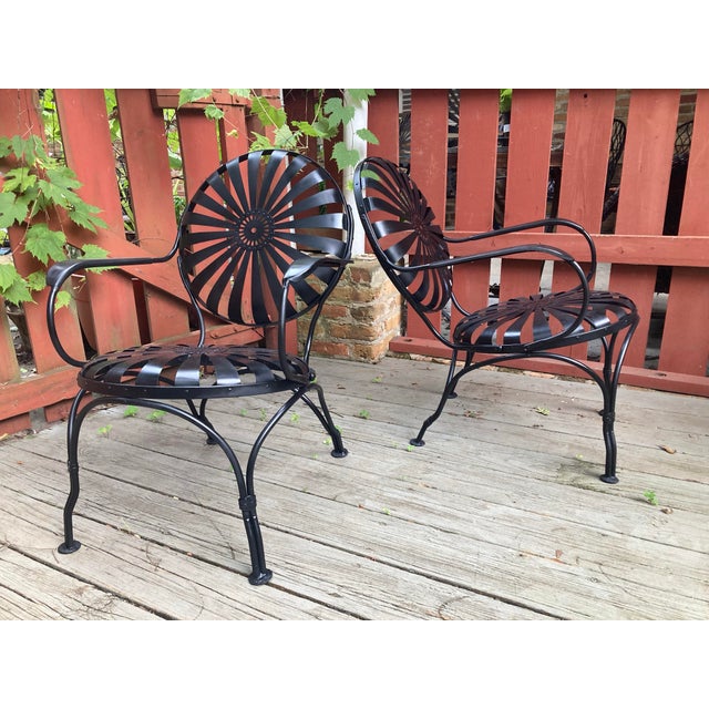 Black Francois Carre Petite Patio Loungers - Set of 2, Attributed For Sale - Image 8 of 12