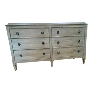 Discontinued French Country Auberge 6-Drawer Dresser by Bernhardt in Weathered Oak For Sale