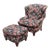 Overstuffed Upholstered Chair & Ottoman Set For Sale
