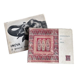 Vintage 1960s Books - Handicrafts of India and India: A Pictorial Survey- Set of 2 For Sale