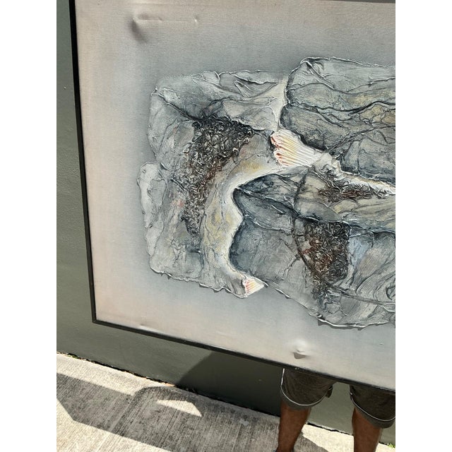 Vintage Mixed Media Abstract Relief Painting For Sale In West Palm - Image 6 of 18