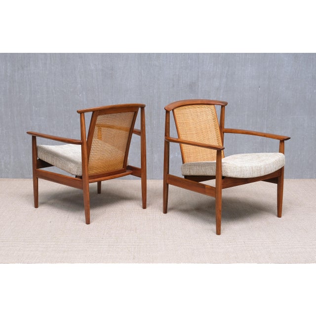 1960s Dallas Armchair in Teak and Cane by Folke Ohlsson for Dux, Sweden, 1960s For Sale - Image 5 of 14