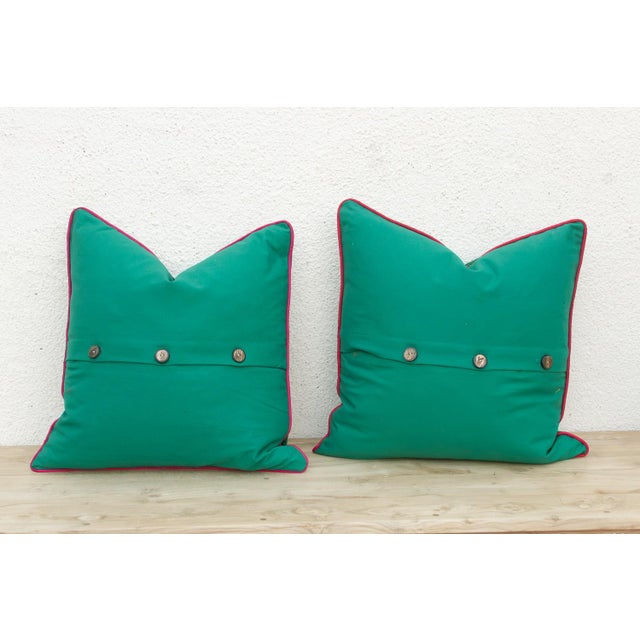 Pair of Aran Dotted Ahir Handloom Pillow For Sale - Image 4 of 7