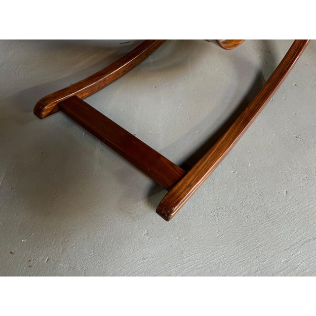 Salvador Vidal Exotic Wood Cantilevered Rocker and Ottoman For Sale - Image 4 of 12