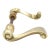 Pair of Modern Brass Swirl Lever Door Knobs For Sale