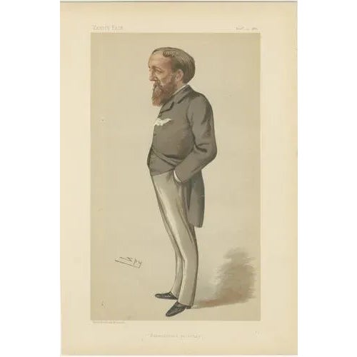 Late 19th Century Vanity Fair Artist, Caricatures of Aristocracy & Politics, 1883, Prints, Set of 3 For Sale - Image 5 of 9