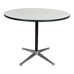 Vintage Eames Herman Miller Mid-Century Modern Aluminum Group 4 Prong Contract Base White Laminate Top Tables 2 Available