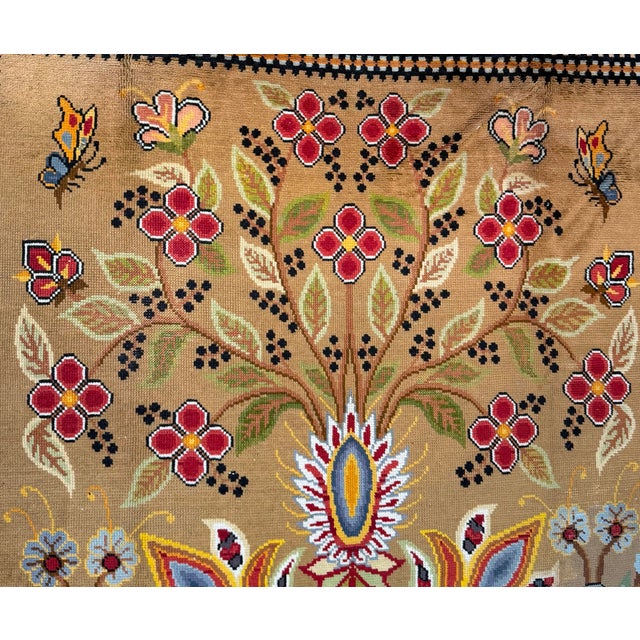 Art Nouveau Large Antique Hand-Knotted Art Nouveau Floral Oriental Rug, 11’9” × 8’6”, Circa 1920–1950 For Sale - Image 3 of 11