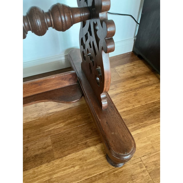 Wood Antique Anglo-Indian Carved Hardwood Marble Top Vanity Dressing Table For Sale - Image 7 of 17
