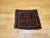 Vintage Persian Kurdish Saddlebag Bagface, Handwoven Tribal Art, Burgundy & Navy, 2’ X 2’ For Sale - Image 4 of 10