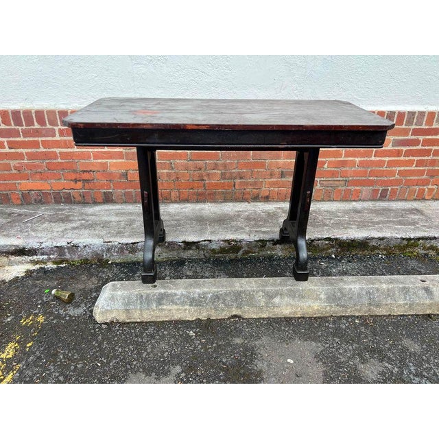 Antique English Refectory Style Mahogany Console Table. For Sale - Image 11 of 12