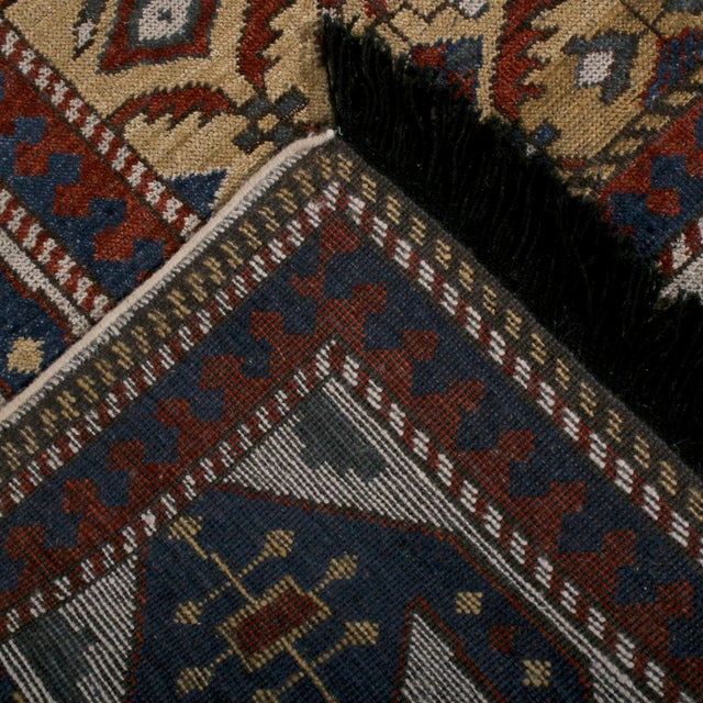 Rug & Kilim Rug & Kilim Seychour Style Runner, Red and Blue Geometric Pattern, 3x8 For Sale - Image 4 of 7