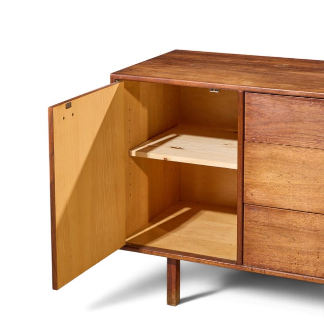 Jens Risom Mid Century Walnut Credenza For Sale In Chicago - Image 6 of 9