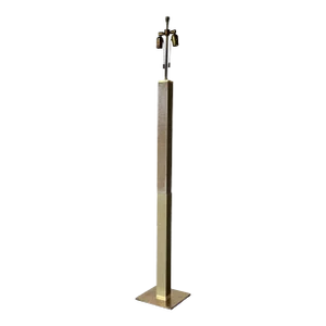 1960's Karl Springer - Style Faux Leather Snake Skin & Brass Floor Lamp