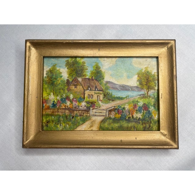 1960s Vintage English Traditional Pastoral Landscape Impressionist Framed Original Oil Painting For Sale - Image 5 of 12
