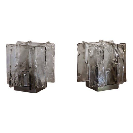 Murano Glass Table Lamps from Mazzega, 1970, Set of 2 For Sale